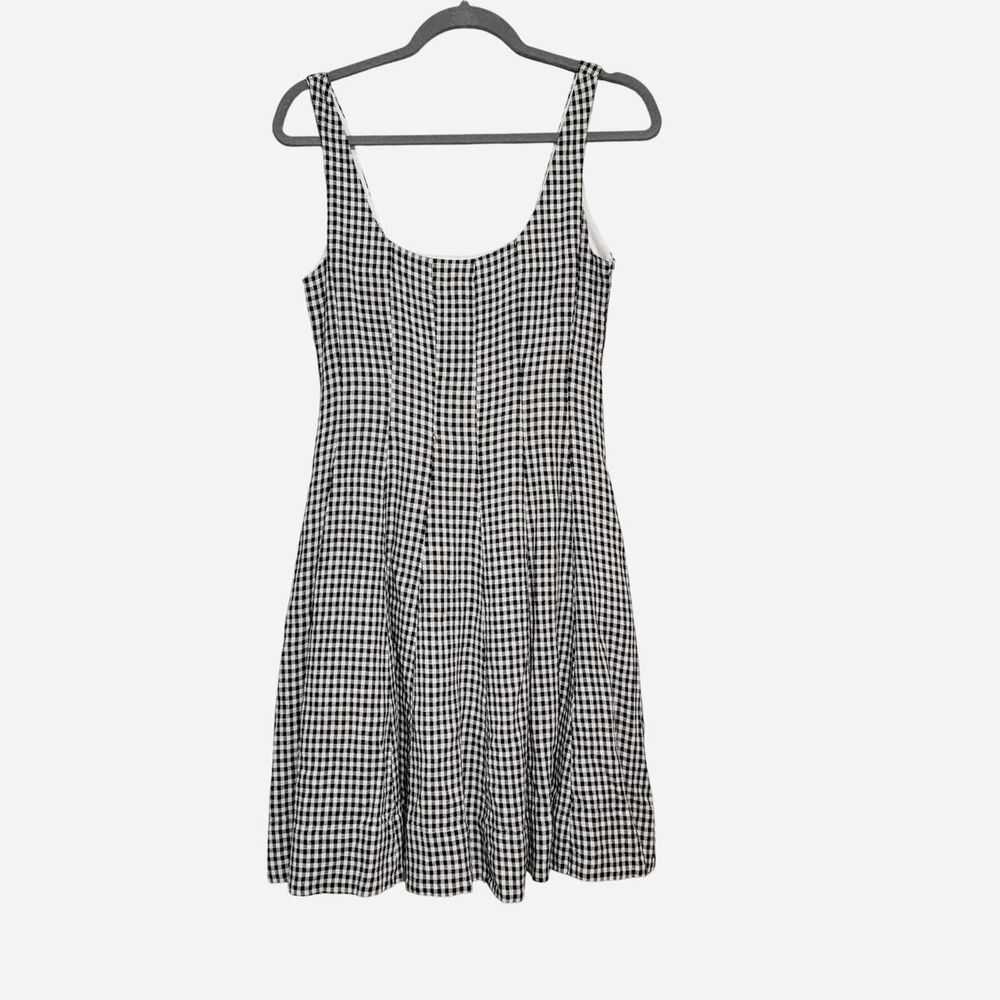 Bailey 44 Gingham Linen Blend Fit & Flare pockets cottagecore preppy euro summer - Picture 1 of 8